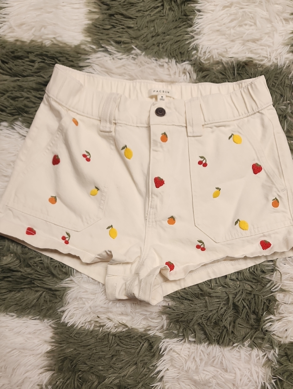 Pac Sun Embroidered Fruit Shortie